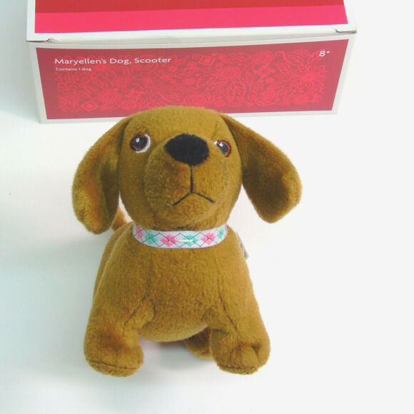 American Girl MaryEllen Dachshund Dog Scooter Doll Pet Plush Puppy Collar New - Picture 6 of 7